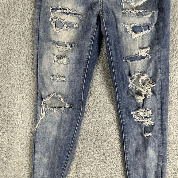 American Eagle Womens Curvy Hi-Rise Jegging 2 Short Distressed Stretch Destroyed - Picture 8 of 14